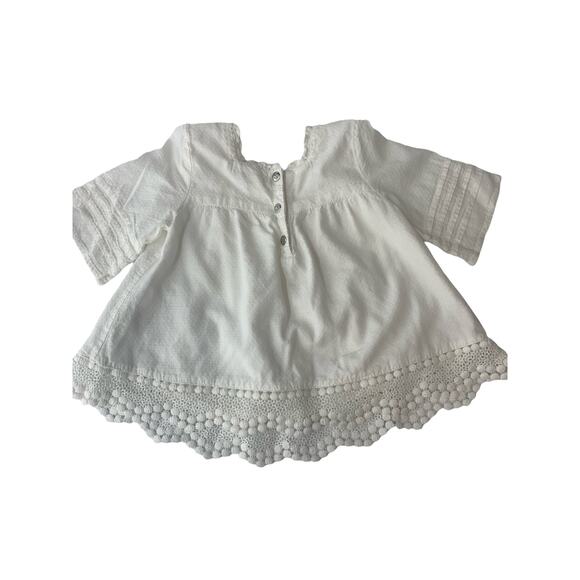 Jessica Simpson Girls' White Embroidered Short Sleeve Top Baby Size 12 Months - Picture 3 of 4